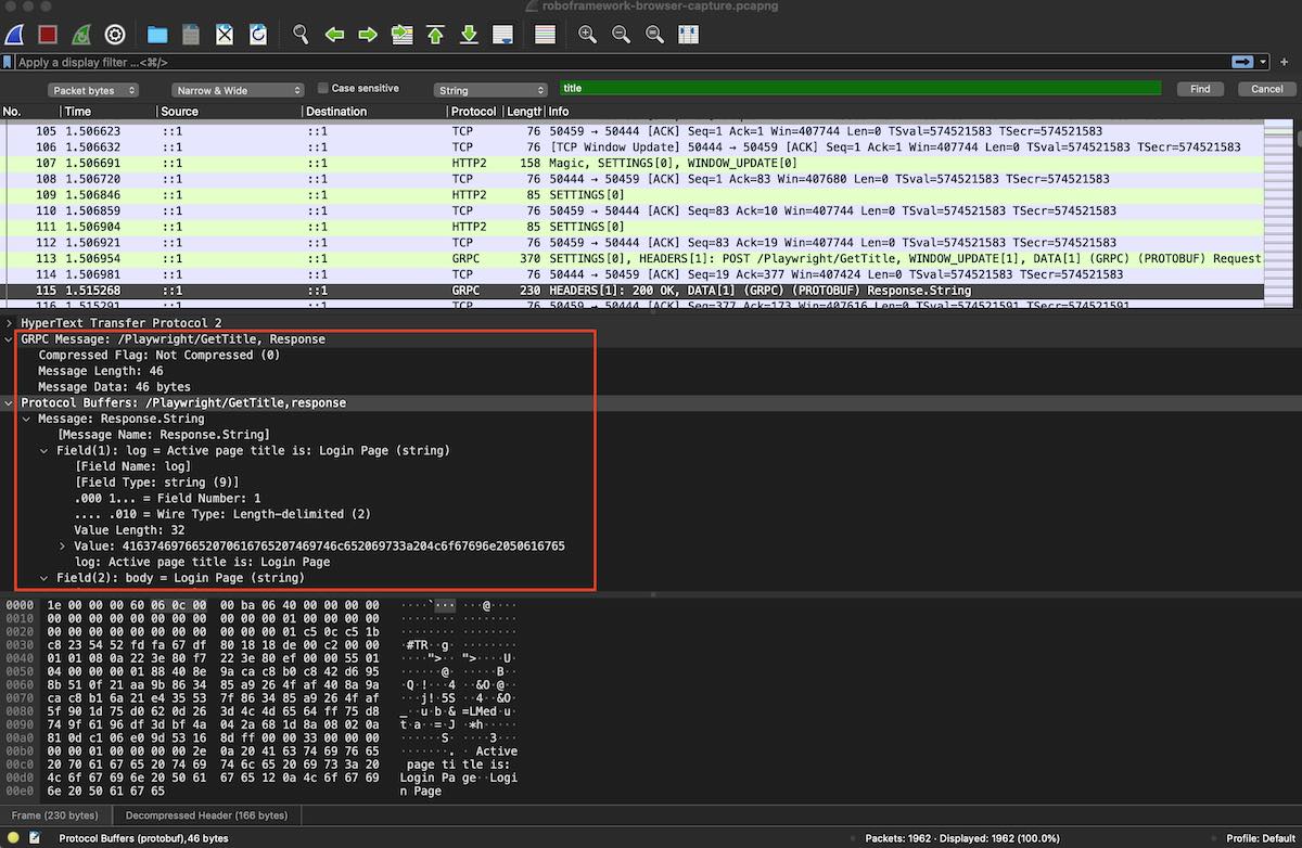 Get Title gRPC response